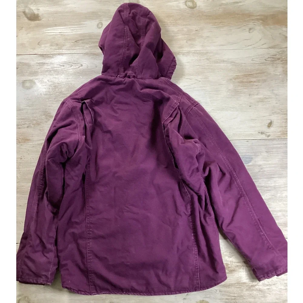 Youth C E Schmidt Workwear‎ Sherpa Lined Hooded Jacket Purple Size L Chore Coat